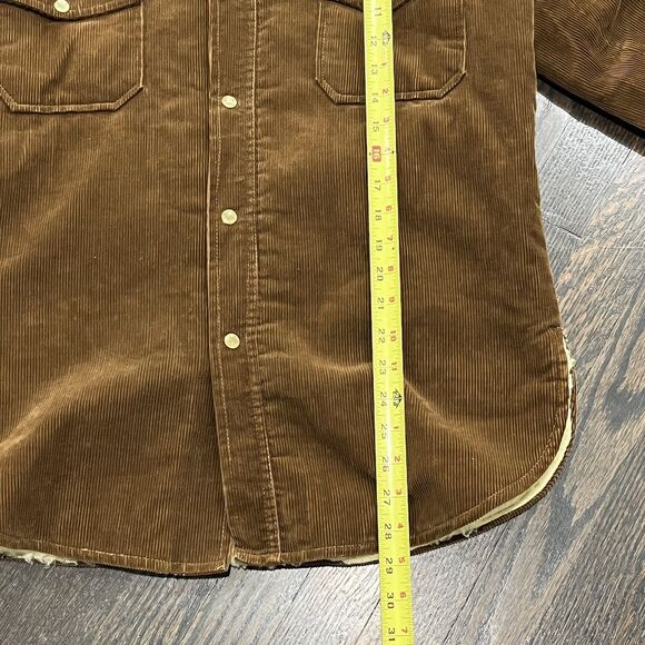 Vintage Corduroy Jacket Mens Large Brown Sherpa Lined Shacket Scovill 70s 80s - Picture 7 of 11